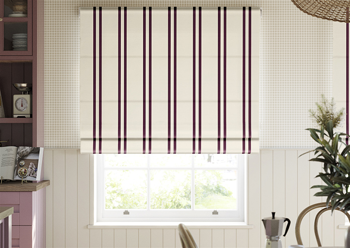 Winnies Stripe, Mulberry - Roman Blind - Image 3